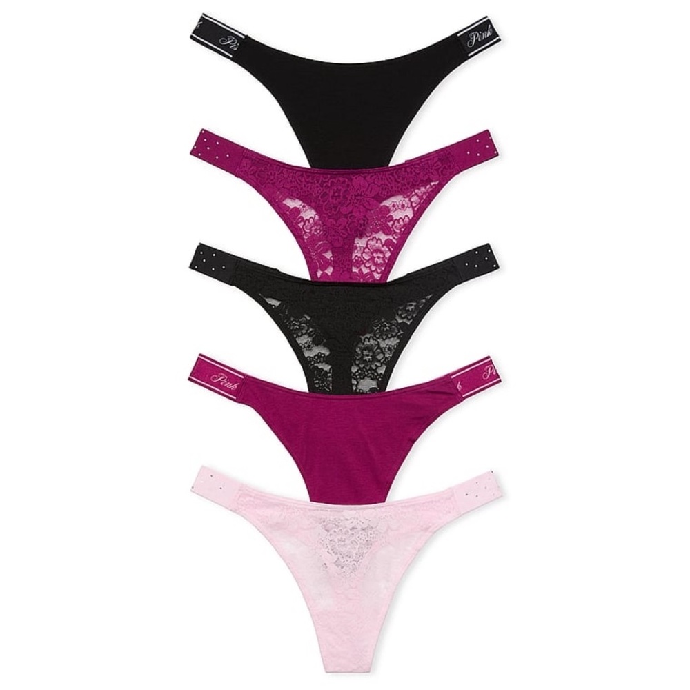 PINK Victoria’s Secret Thong Panty Bundle - Picture 1 of 3